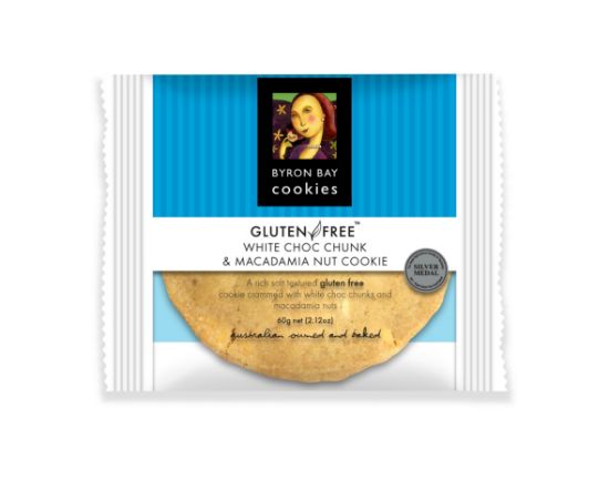 Picture of Byron Bay Cookie Gluten Free White Choc Macca Individually Wrapped 