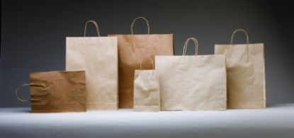 Picture of Carry Bag Brown Paper Twist Handle 265 x 160 + 50 Baby 110gsm  