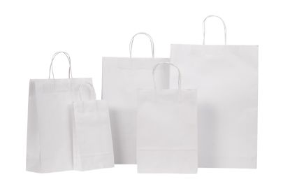 Picture of Carry Bag white Paper Twist Handle 350 x 260 + 110 Small 110gsm
