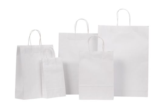 Picture of Carry Bag white Paper Twist Handle 480 x 340 + 90 Med/Large 110gsm
