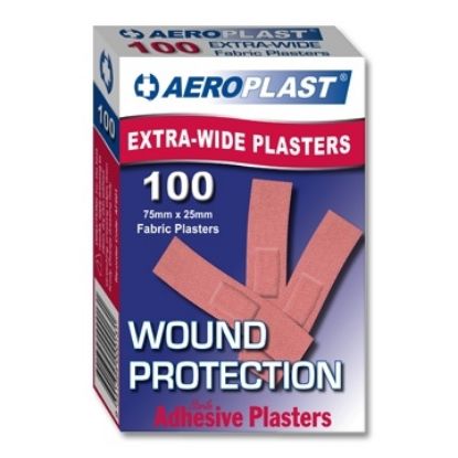Picture of Aeroplast Fabric Plaster / bandaid Extra Wide Strip 75mm x 25mm