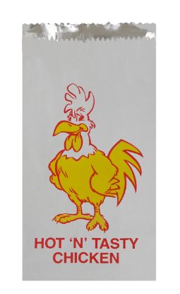 Picture of Foil Chicken Bag Printed Red and Yellow Hot Chook - 310 x 165 x 56