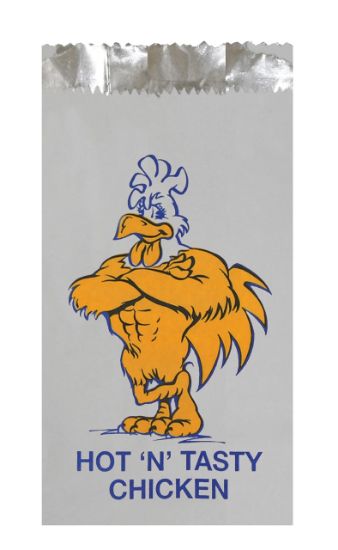 Picture of Foil Chicken Bag Printed Yellow & Blue X LARGE 285x175mm+60mm