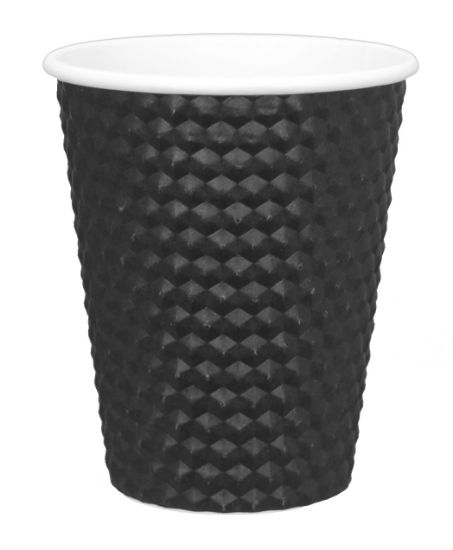 Picture of Black 8oz Dimple Coffee Cups