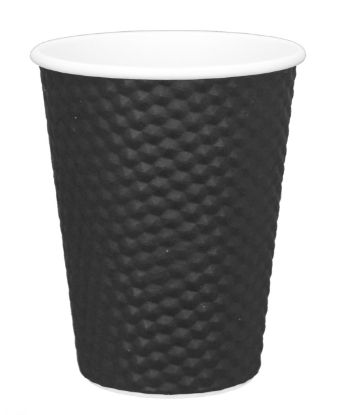 Picture of Black 12oz Dimple Coffee Cups