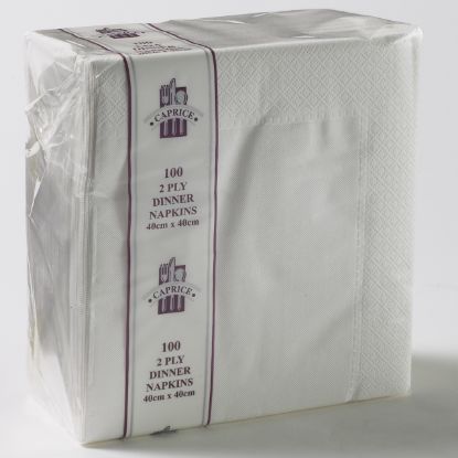 Picture of Napkin Quilted Dinner White Quarter Fold 