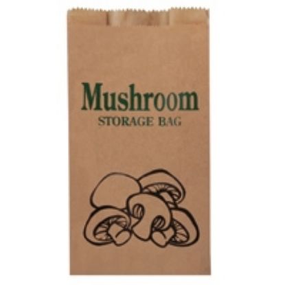 Picture of Paper Bags Brown Printed Mushrooms 