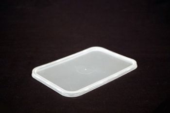 Picture of Premium Rectangle Freezer Grade Lid to fit Ribbed Plastic Container - CLEAR - Genfac 