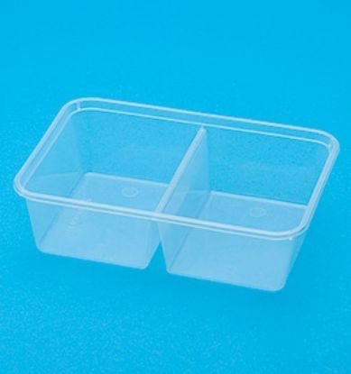 Picture of Rectangle 650ml Plastic Container Bonson 2 Compartment