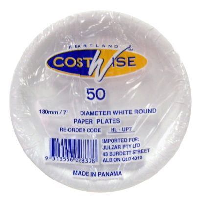 Picture of Paper Plate white uncoated 7in 175mm