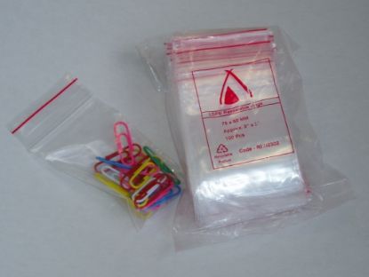 Picture of Reseal Plastic Bags 75mm x 50mm x 40um (3in x 2in) 