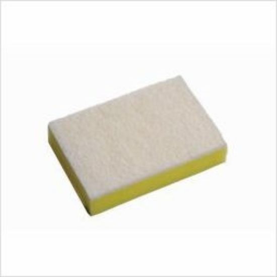 Picture of Sponge Scourer WHITE and YELLOW soft 150mmx100mm 