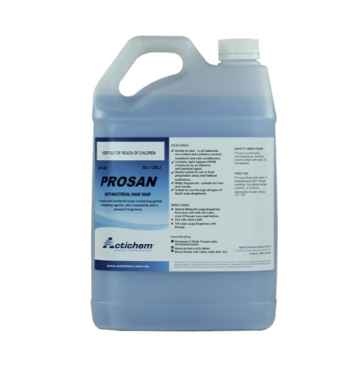 Picture of Liquid Blue Hand Soap Antibacterial  San Pro AP342-Actichem 5lt