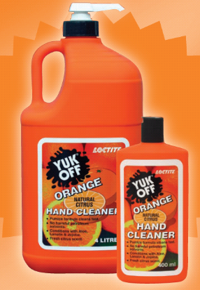 Picture of Yuk Off Loctite SF 7850 Orange Industrial Hand Cleaner Pump Pack with grit 4lt