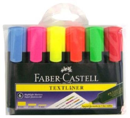 Picture of Highlighter Faber Castell Textliner Clear Barrel - Mixed Colour Pack