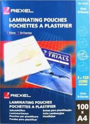 Picture of Laminating Pouches Rexel A4 Gloss 125 Micron