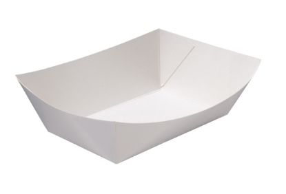 Picture of Tray Cardboard Food no.3 White - 85mm x 140mm Base Dimensions x 50mm High