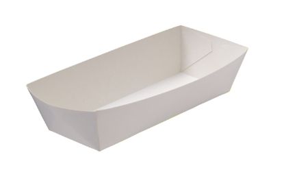 Picture of Tray Cardboard Hot Dog White - 70mm x 190mm Base Dimensions x 45mm High 