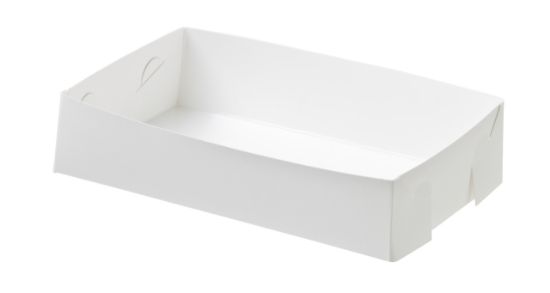 Picture of Tray White Small Cardboard 185 x 125 x 45mm (Straight Sided)