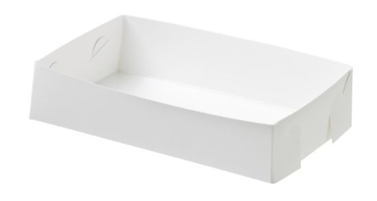 Picture of Tray White Medium Cardboard 215 x 140 x 40mm (Straight Sided)