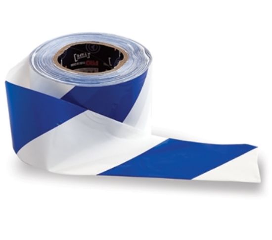 Picture of Hazard / Barricade Tape Blue/White 100m x 75mm Commissioning