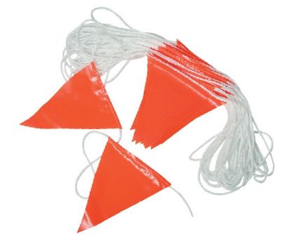 Picture of Flagging / Bunting - Triangles - Day Orange -30m Roll
