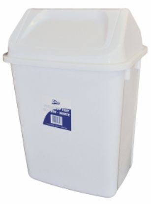 Picture of 30lt Swing Top Tidy Bin White Plastic