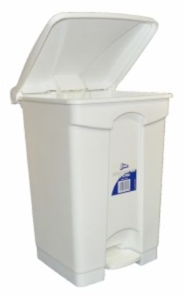 Picture of 47lt White Plastic Pedal Bin 