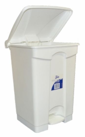 Picture of 47lt White Plastic Pedal Bin 