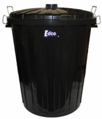 Picture of Garbage Bin Black & Lid 73LT Plastic 