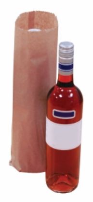Picture of Paper Bag Brown 1 Bottle 386mmx100+43 Wine Bottle Bag 