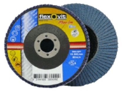 Picture of Flap Disks  100mm (4in) x 16mm  40grit   Blue (Zirconia) - FLEXOVIT