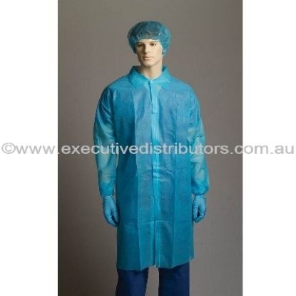 Picture of Gown Polypropylene Labcoat No Pocket BLUE