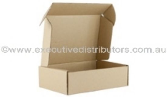 Picture of Cardboard Carton 485 x 310 x 90mm Brown Diecut "Pie Box" 