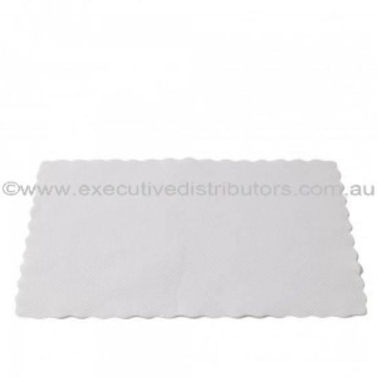 Picture of Premium Placemats Small White Scalloped Edge Paper 350 x 245mm