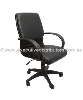 Picture of Executive Chair -Single Point Tilt Lock  - Medium Back - Black Seat, Arms and Base