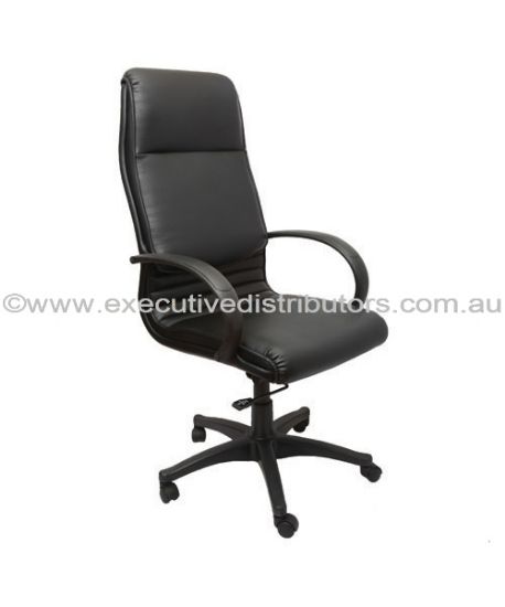Picture of Executive Chair - 4 Position Tilt Lock  - High Back - Black Seat, Arms and Base