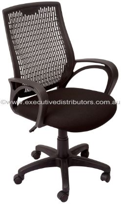 Picture of Office Chair - Medium Perforated Back - Single Point Tilt Lock - Black