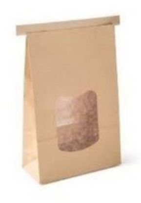 Picture of Tin Tie Brown Large Window Retail Bag 242x155x70mm