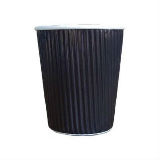 Picture of Black 12oz Ripple Double Wall Coffee Cup