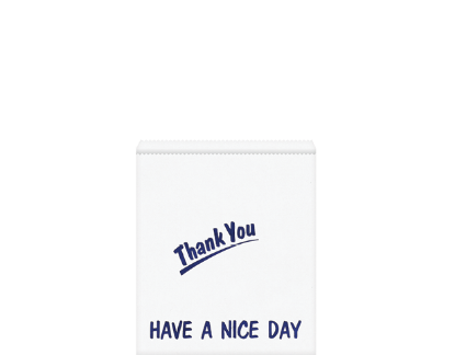 Picture of Paper Bags White 4 Flat 280x235mm - Printed "Thankyou - Have a Nice Day"