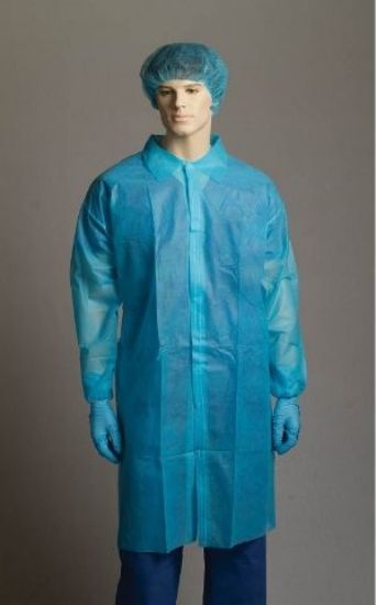 Picture of Gown Polypropylene Laboratory Blue 3/4 Length - SIZE XXXL