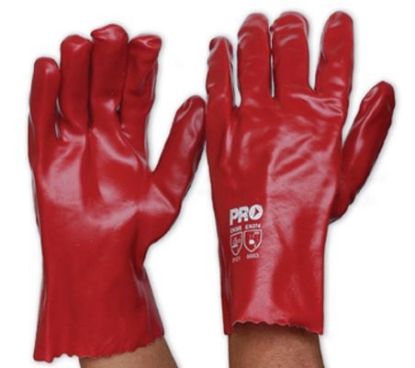 Picture of Gloves PVC -Single Dipped  -Red 27cm