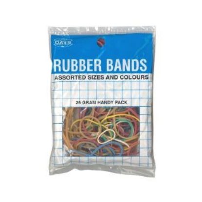 Picture of Rubber Bands 25g Assorted Colours and Sizes