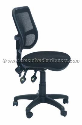Picture of Office Chair - High Back Typist Chair-Mesh Back-Black Fabric