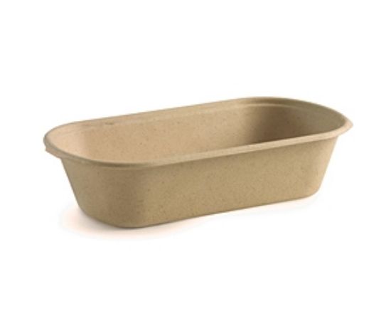 Picture of Sugarcane Pulp Takeaway Tray Biopak - 1000ml Natural - 230x130x60mm