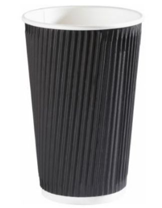Picture of Black 16oz Ripple Double Wall Coffee Cup