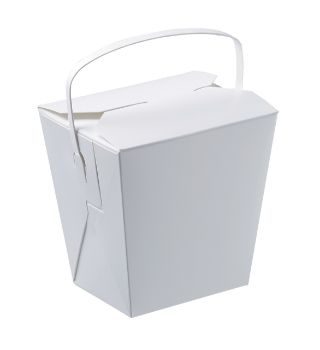 Picture of Food Pail / Noodle Box White Cardboard with Handle 26oz 110 x 94 x 104mm 