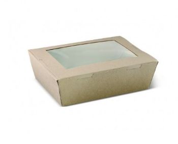 Picture of Cardboard Window Lunch Box Small Brown 150 x 100 x 45