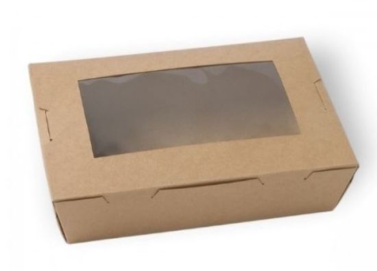 Picture of Cardboard Window Lunch Box Medium Brown 180 x 120 x 50 - L590S0010